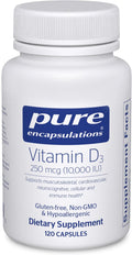 Pure Encapsulations Vitamina D3 10.000 UI (250 mcg) – 120 Cápsulas
