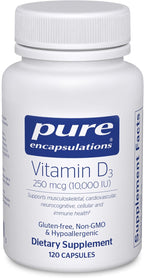 Pure Encapsulations Vitamina D3 10.000 UI (250 mcg) – 120 Cápsulas