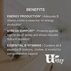 Utzy Naturals Complejo B | Vitaminas B Esenciales con Colina e Inositol | 60 Cápsulas