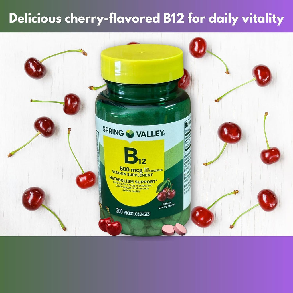 B12 500 mcg Sublingual Sabor Cereza 200 Microlozenges (Pack de 3)