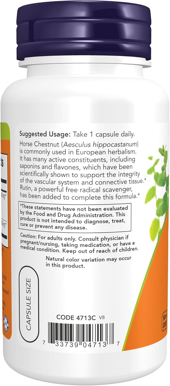 NOW Foods, Horse Chestnut Extract 300 mg with Rutin, Circulatory Support, 90 Vegan Capsules