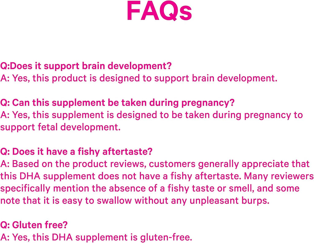 Pink Stork Omega-3 DHA - 540 mg de Aceite de Pescado con DHA y EPA, Suplemento Prenatal y Postparto para la Salud Cognitiva y el Desarrollo Fetal - 60 Cápsulas Blandas