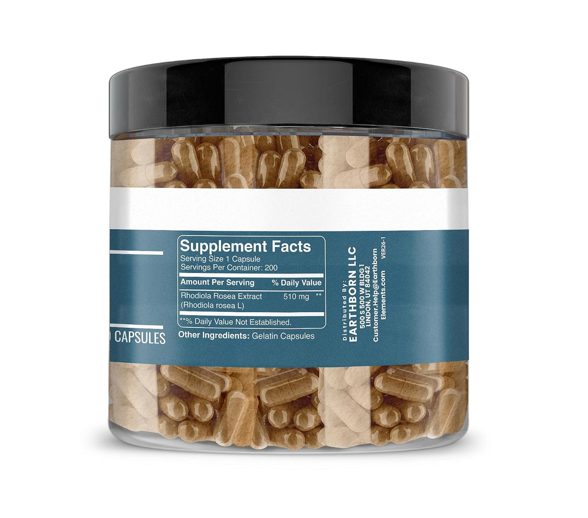 Earthborn Elements Rhodiola Rosea Root Extract 200 Cápsulas, Puro y sin Diluir, Sin Aditivos – Image 2