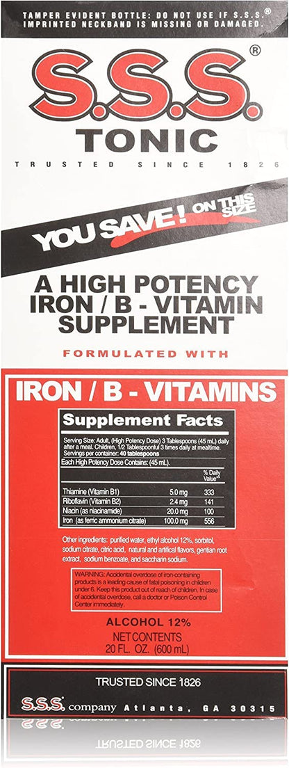 S.S.S. Tonic Líquido 591 ml (Pack de 5) – Hierro: Mineral indispensable para la producción de glóbulos rojos y el – Image 1