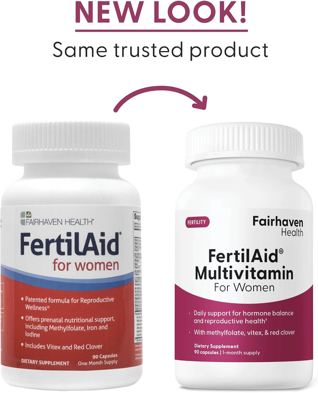 Fairhaven Health FertilAid for Women - 180 Cápsulas Veganas - Suplemento de Fertilidad con Vitex y Folato