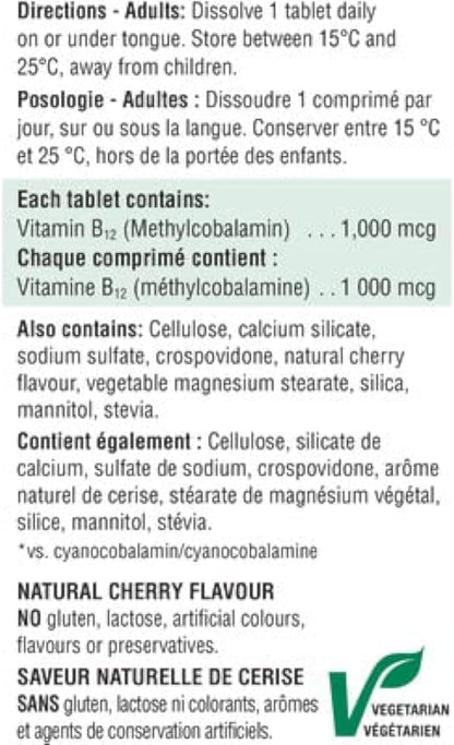 Jamieson Vitamina B12 Metilcobalamina – Formación de glóbulos rojos: participa en la producción de glóbulos rojos – Image 3