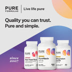 PureFormulas Pure Niacin - Vitamina B3, 500 mg Liberación Inmediata - Ácido Nicotínico - 100 Comprimidos - No OGM