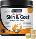 Aceite de pescado omega 3 para perros, aceite de salmón con EPA y DHA - 120 chews - DRFOSTER