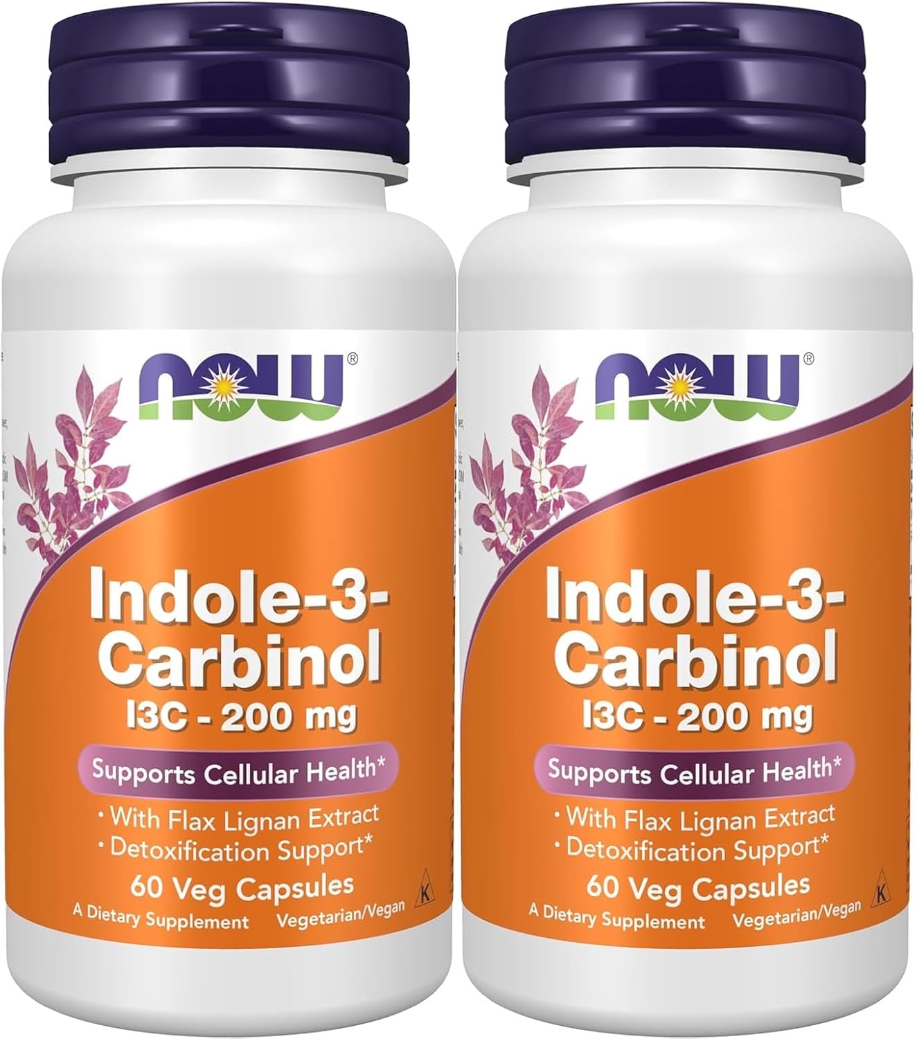 Indol-3-Carbinol (I3C) 200 mg - 60 Cápsulas Vegetales x 2 Frascos