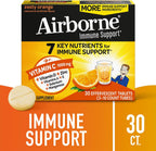 Airborne Vitamina C 1000 mg + Zinc Efervescente - 90 Comprimidos, Sabor Naranja