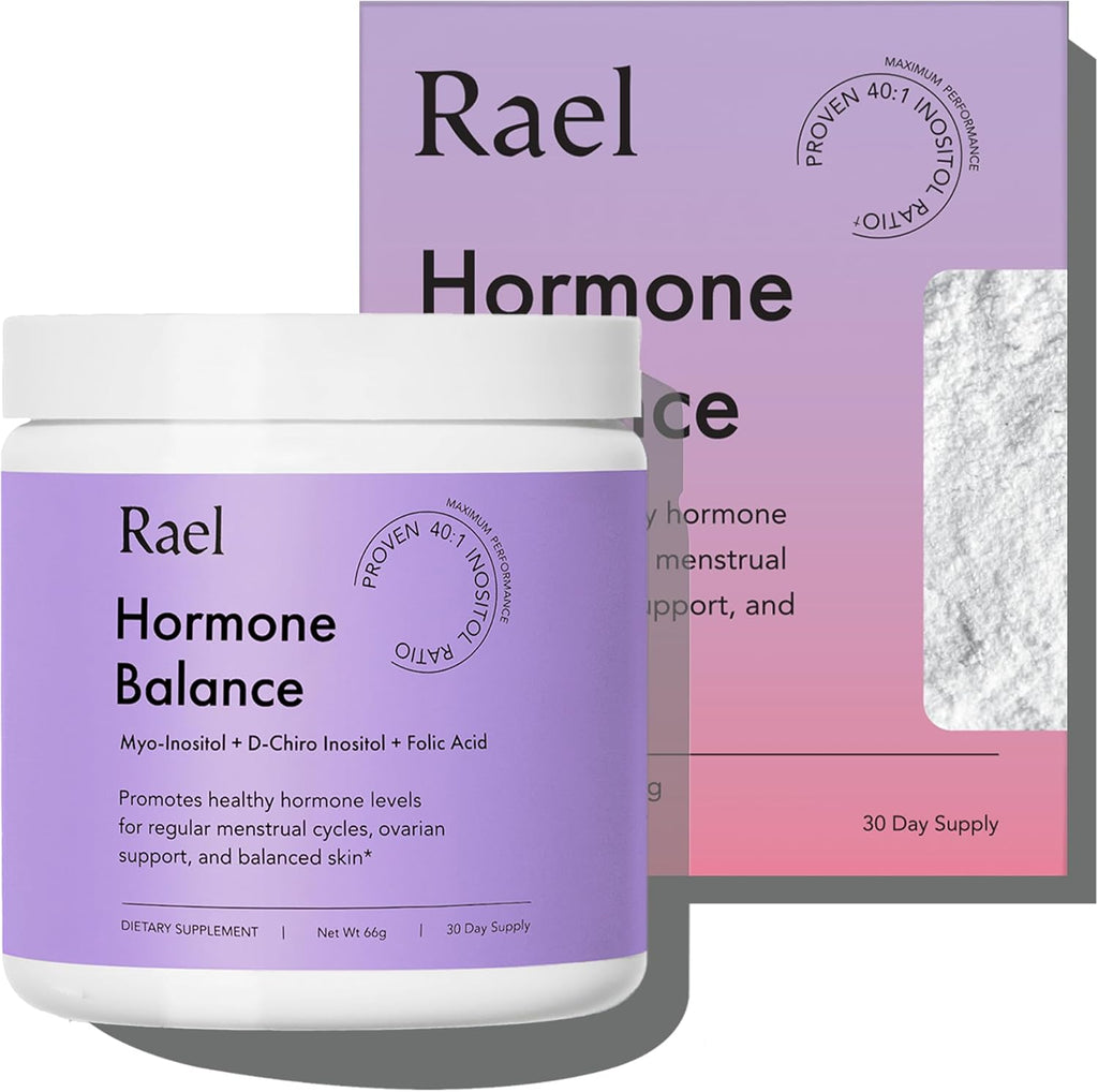Rael Inositol en Polvo para el Equilibrio Hormonal Femenino - 40:1 con Ácido Fólico y Vitamina D (30 Dosis)