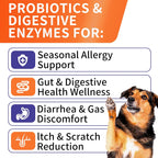 HEYISME Probióticos para Perros - 120 Masticables Sabor Pollo