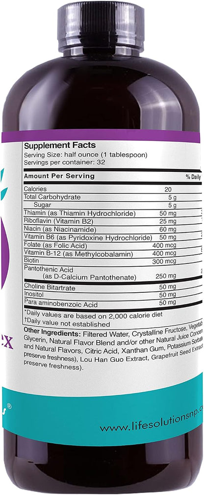 Life Solutions - Complejo B Líquido Super B-Complex - 473 ml – Image 2