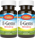 Carlson Labs E-Gems Vitamina E Natural 400 IU, 60 Cápsulas Blandas