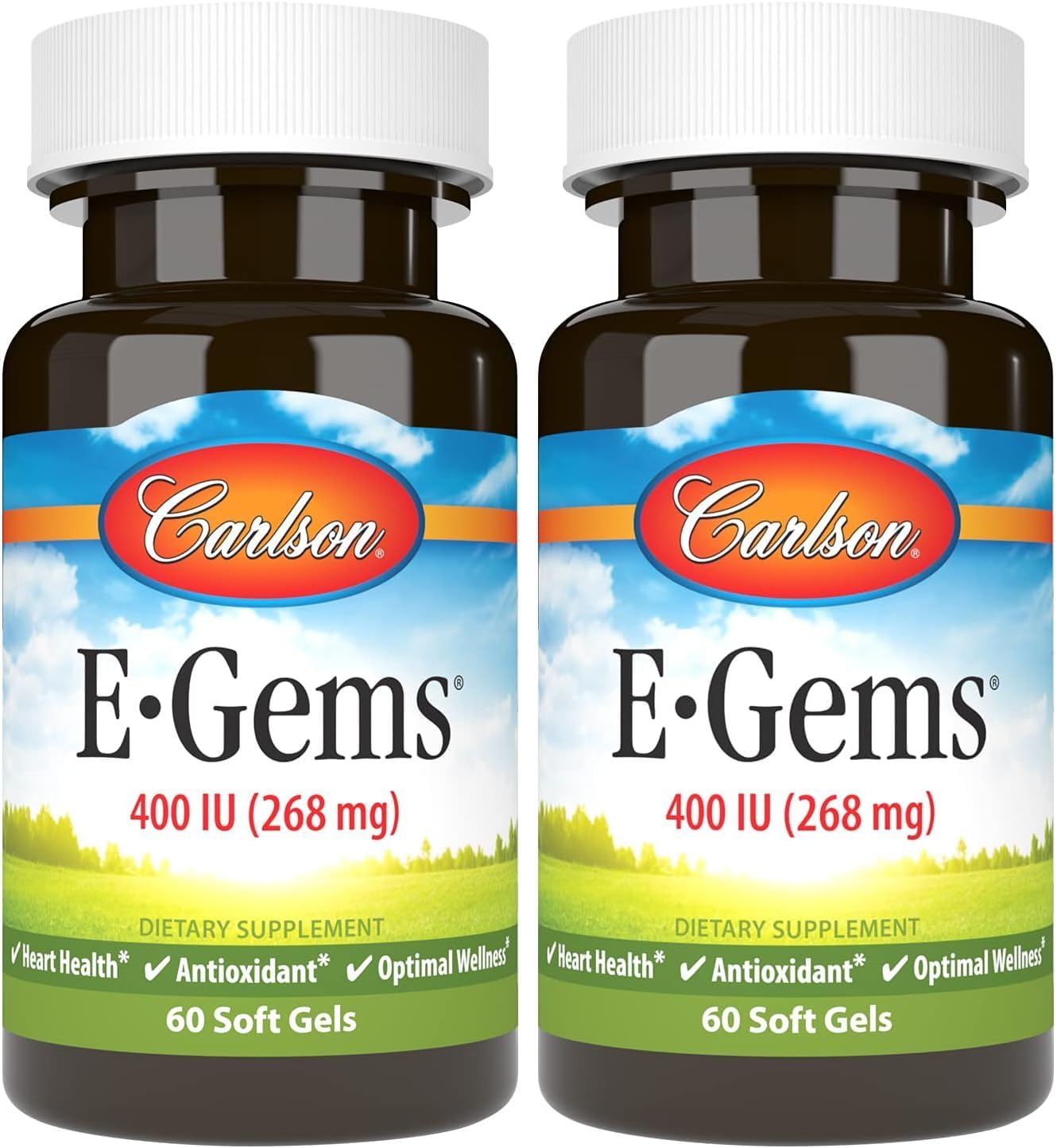 Carlson Labs E-Gems Vitamina E Natural 400 IU, 60 Cápsulas Blandas