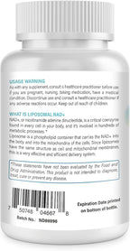 Liposomal NAD+ 1000 mg - Suplemento de NAD+ con Alta Biodisponibilidad - 60 Cápsulas Blandas