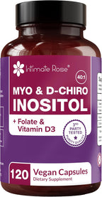 Intimate Rose Myo-Inositol y D-Chiro Inositol 40:1 con Vitamina D y Ashwagandha, 3 botes
