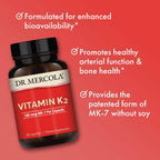 Dr. Mercola Vitamina K2 (MK-7) 180 mcg - 30 Cápsulas