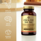 Solgar Colina 350 mg - 100 Cápsulas Vegetales - Vegano, Kosher