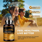 NATURE TARGET Vitamina D3 K2 con Calcio y Magnesio, 5000 UI D3 + 120 mcg K2, 120 comprimidos