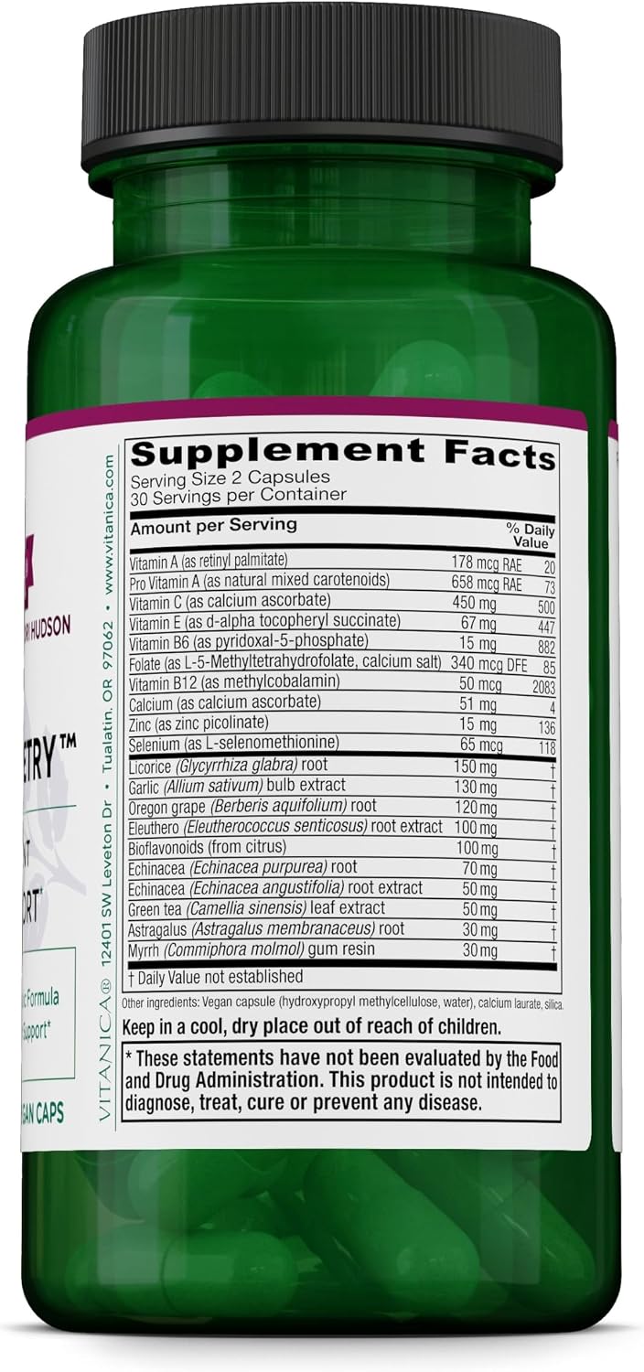Vitanica Immune Symmetry - Apoyo Inmunológico con Vitaminas A, C y B6 - 60 Cápsulas Veganas