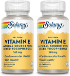 SOLARAY Dry Vitamin E 200 IU with Mixed Tocopherols, 100 Capsules