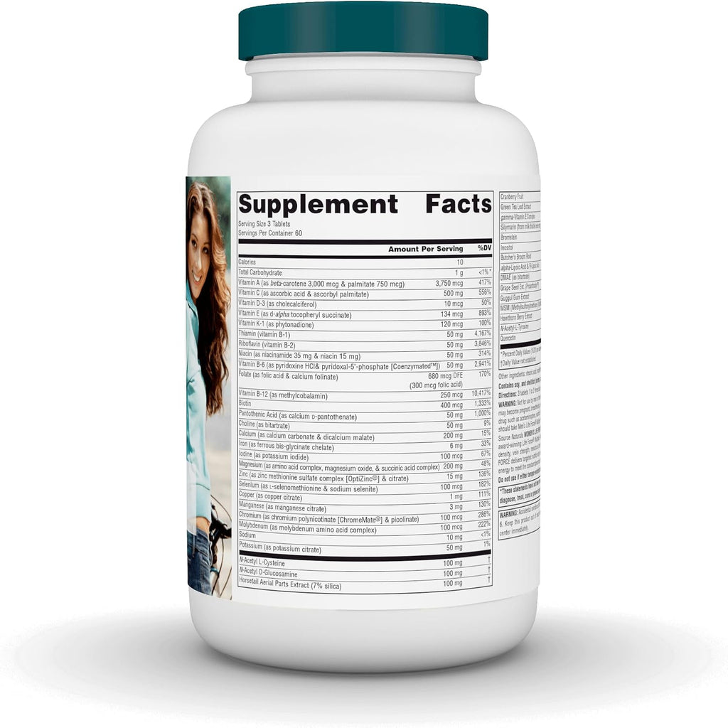 Source Naturals Women's Life Force Multiple, Multivitamínico Diario para Mujeres, 180 Comprimidos