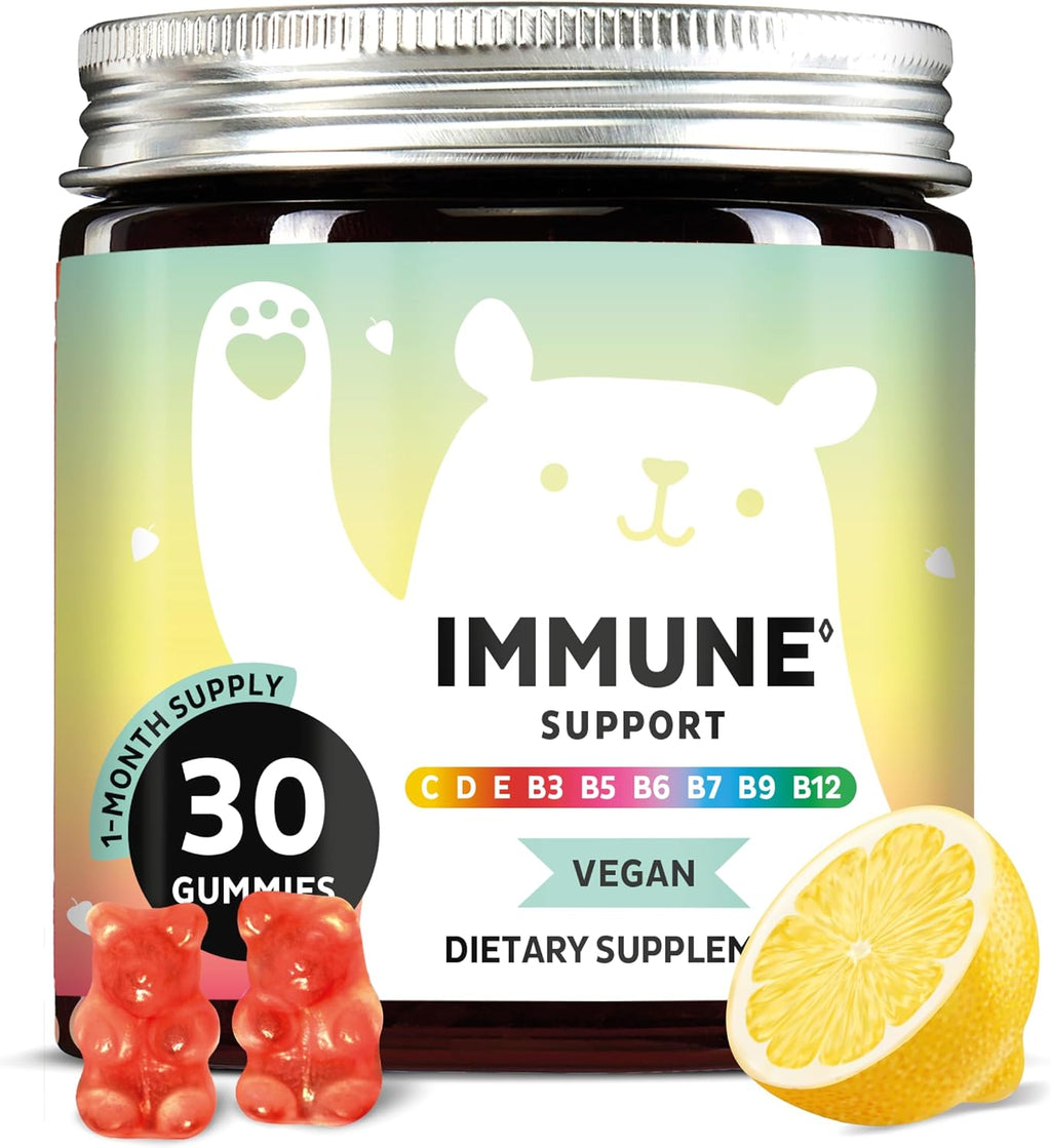 Bears with Benefits Immune Support Gummies – Vitamin C, D, B6 & B12 – Daily Immune Boost – Vegan, Naturally Flavored (30 Gummies)
