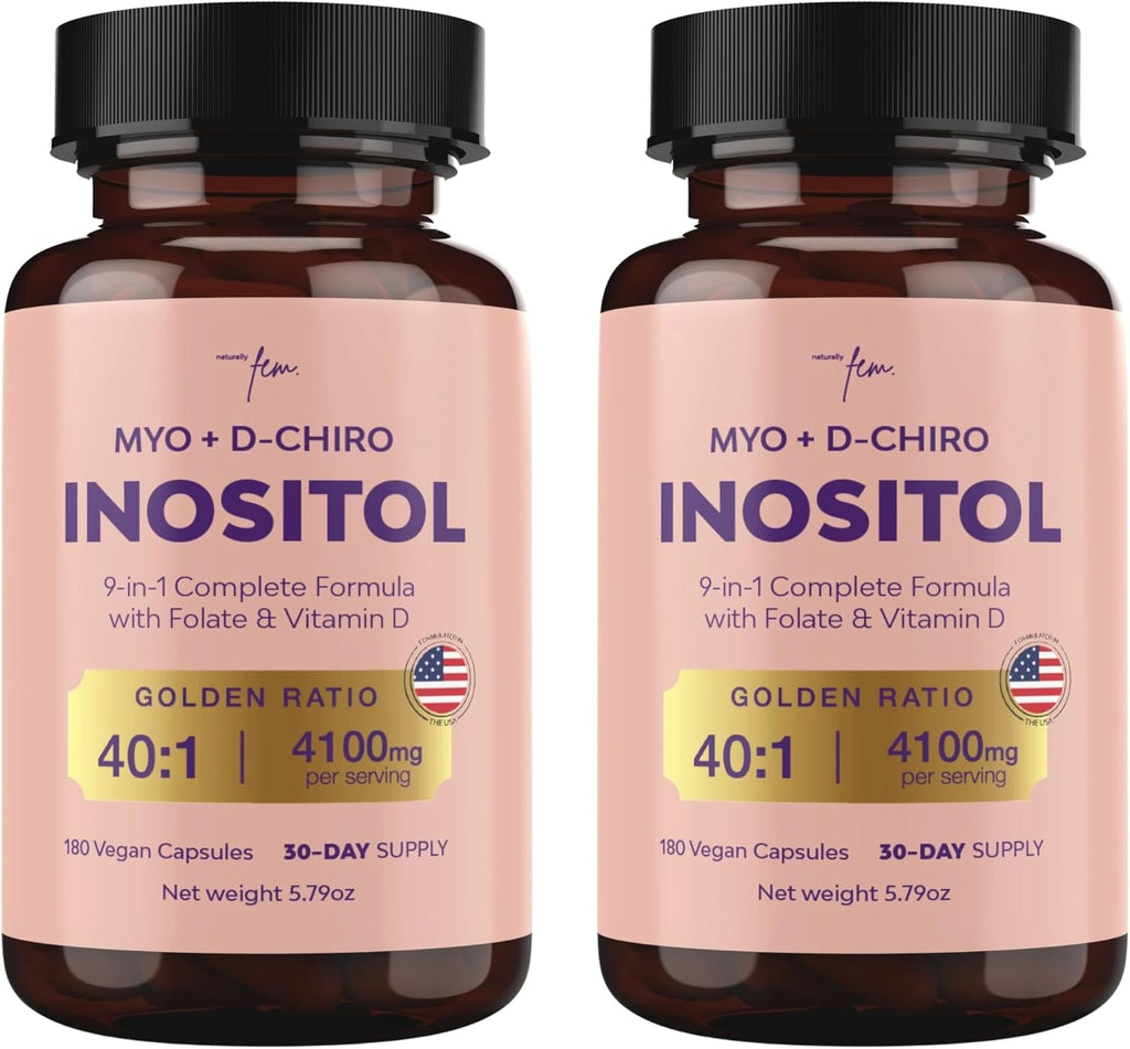 QSTA Myo-Inositol y D-Chiro Inositol 4100mg (Relación 40:1) – Complemento Nutricional para Mujeres con Folato, Vitaminas B6, B12, D3, Zinc y Cromo
