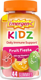 Emergen-C Kidz Gominolas de Apoyo Inmunológico Diario con Vitamina C y Vitaminas B, Sabor Fiesta de Frutas - 44 Gomitas