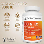 Dr. Berg Maximum Strength 7-in-1 Vitamin D3 K2 5000 IU