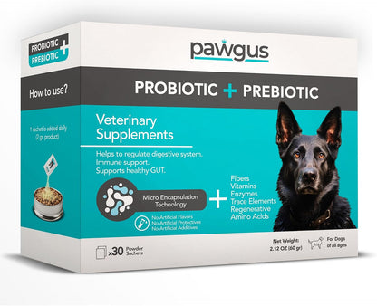 Pawgus Combo Prebiótico y Probiótico Definitivo para Perros - 30 Sobres – Image 1
