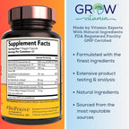 grow vitamin D3 K2 con MCT Oil - 10.000 UI D3, 100 mcg K2 MK-7, Calcio, Zinc, BioPerine, Magnesio - 60 Cápsulas