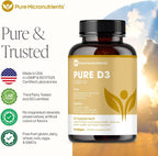Pure D3 5000 UI – Suplemento de Vitamina D3 (Colecalciferol), 90 Minicápsulas