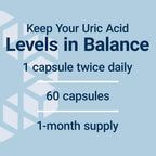 Life Extension Control de Ácido Úrico - Equilibrio de Ácido Úrico y Salud Articular, 60 Cápsulas