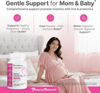 Power By Naturals Methyl Prenatal con Probióticos – Vitaminas prenatales con hierro, metilfolato, B12 y 28 nutrientes y botánicos – Vegano, sin gluten – 60 cápsulas (1 mes)