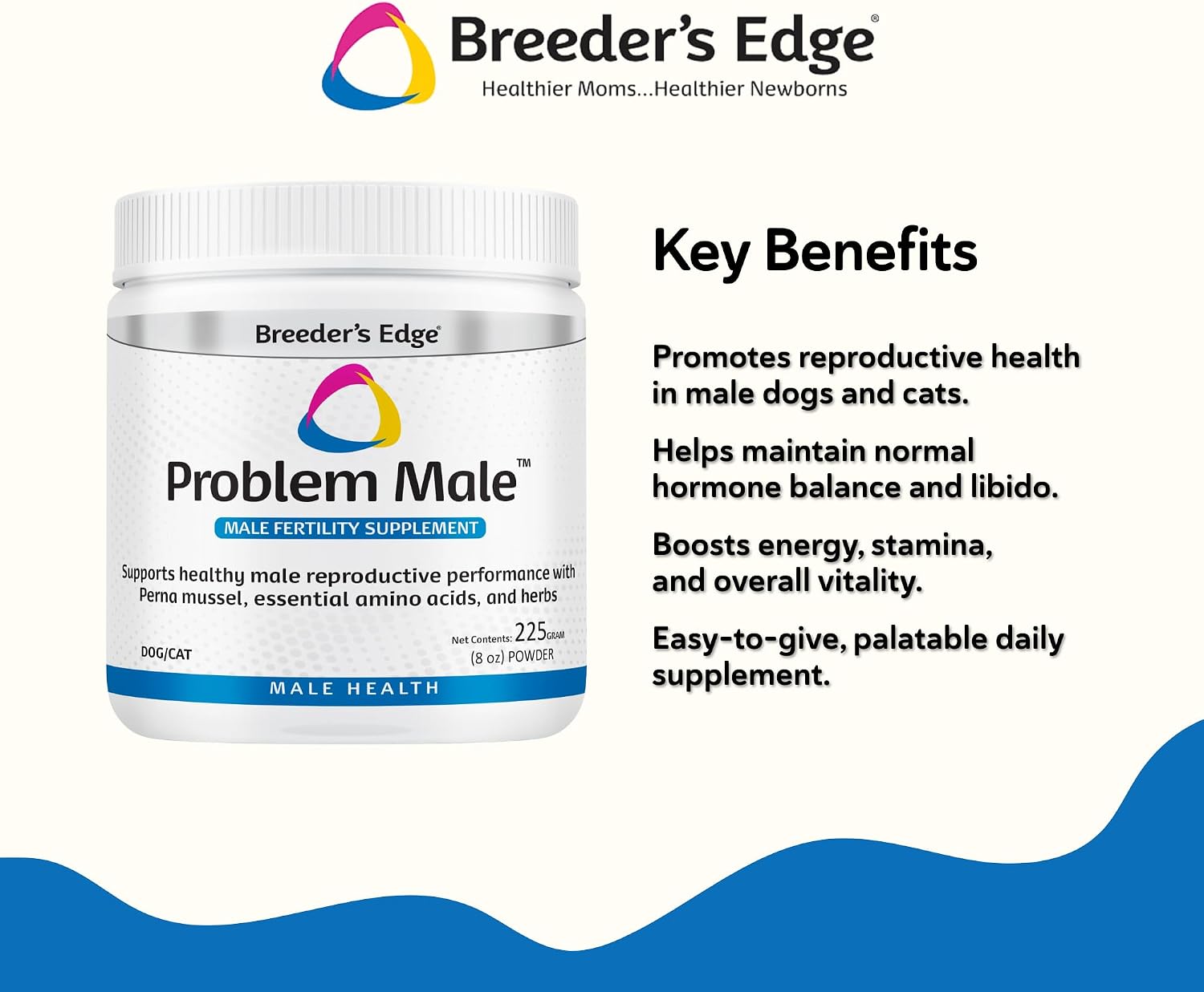 Breeder's Edge Problem Male Powder para Perros y Gatos, 225 g