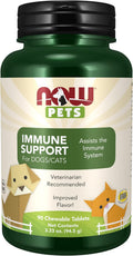 NOW Pet Health, Immune Support Supplement for Dogs and Cats, 90 Chewable Tablets