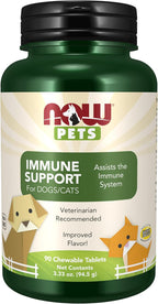 NOW Pet Health, Immune Support Supplement for Dogs and Cats, 90 Chewable Tablets