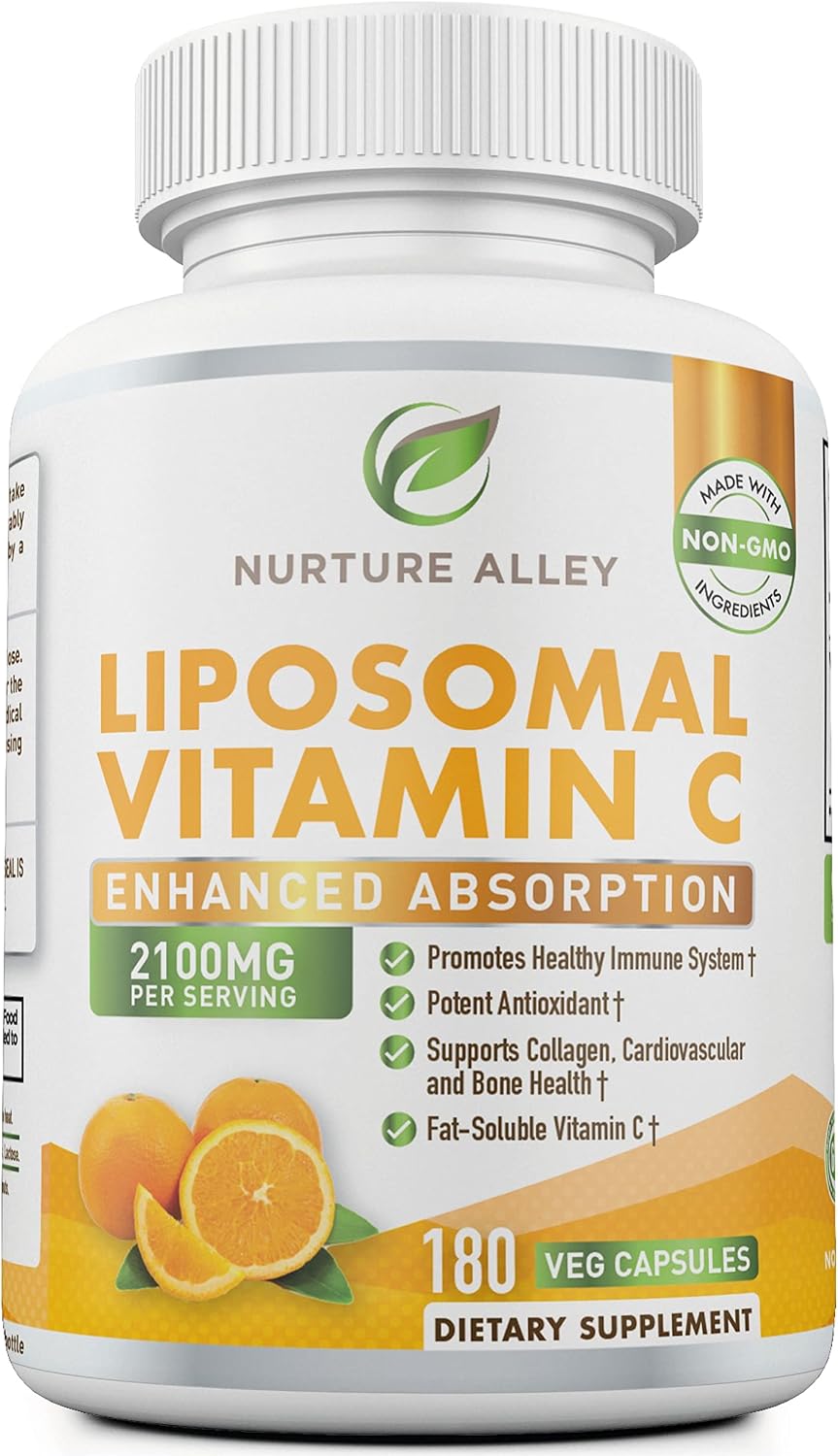 NURTURE ALLEY Vitamina C Liposomal 2100 mg, 180 Cápsulas - Alta Absorción