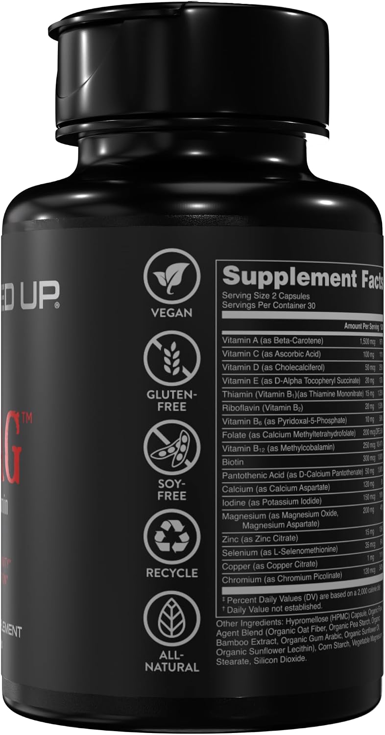 Bucked Up Stag Multivitamin para Hombres - Fórmula Completa de Vitaminas - Vitalidad, Inmunidad y Función Muscular (60 Cápsulas)