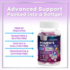Multivitamínico para Mujeres - Completo Diario con Biotina, Calcio, Ácido Fólico, Hierro, Zinc, Vitaminas A, C, D, E y B - Suplemento para Piel, Cabello y Uñas - 60 Cápsulas Blandas