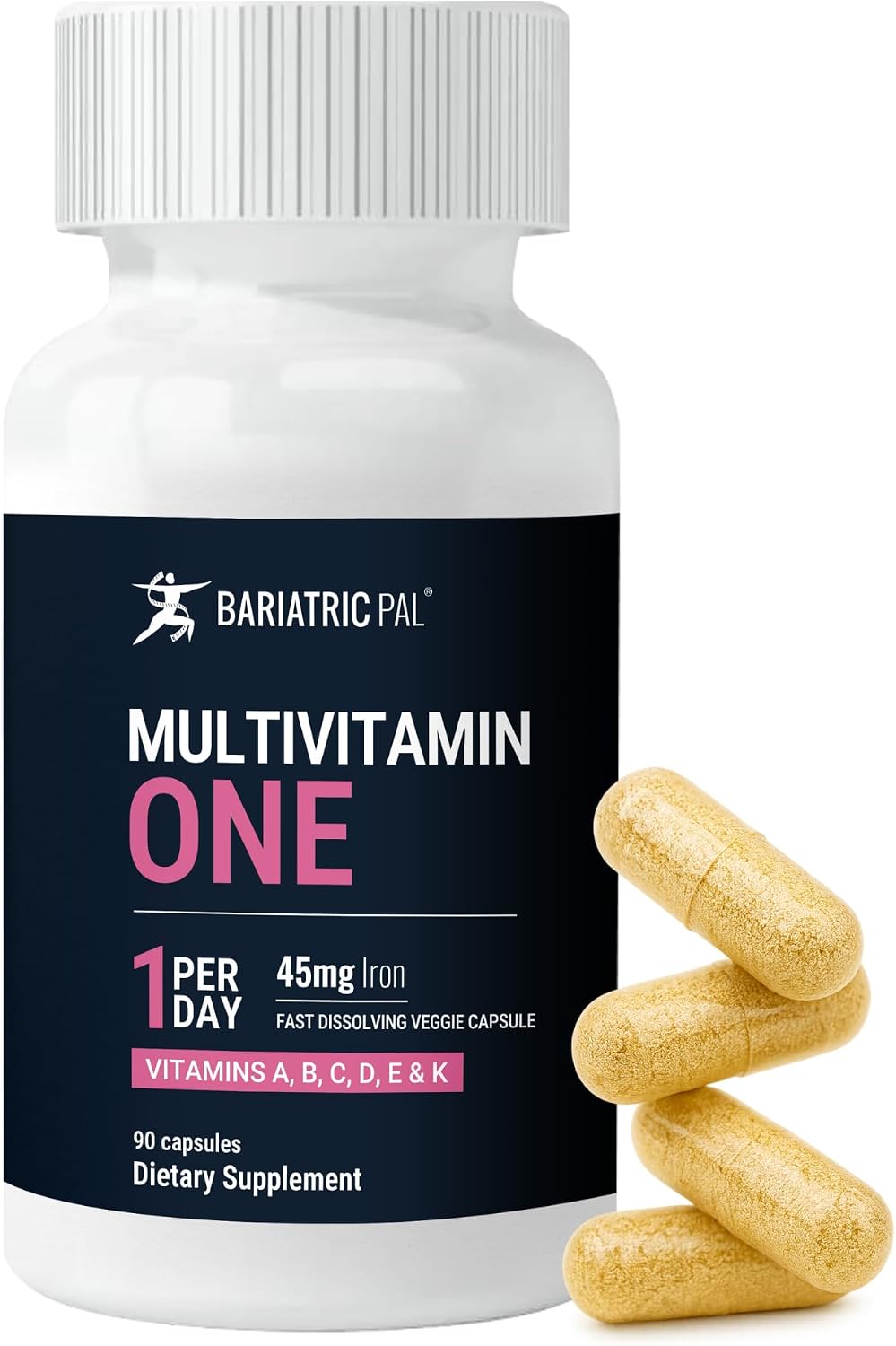 BariatricPal Multivitamin ONE - Multivitamínico Bariátrico con Hierro, 30 Cápsulas