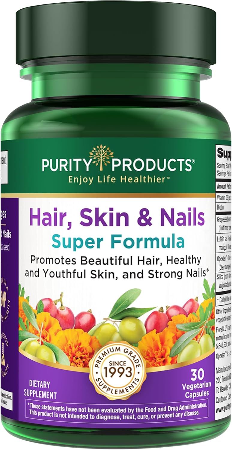 Purity Products - Super Fórmula para Cabello, Piel y Uñas, 30 Cápsulas