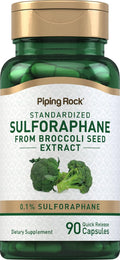 Piping Rock Sulforafano 400 mcg, 90 Cápsulas - Extracto de Semilla de Brócoli