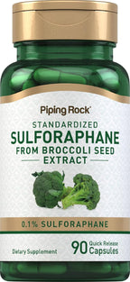 Piping Rock Sulforafano 400 mcg, 90 Cápsulas - Extracto de Semilla de Brócoli