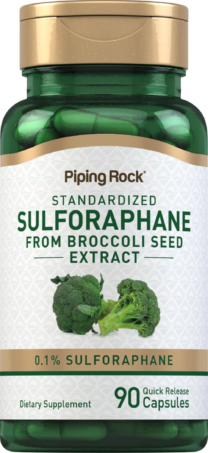 Piping Rock Sulforafano 400 mcg, 90 Cápsulas - Extracto de Semilla de Brócoli