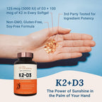 Live Conscious Vitamina K2 MK7 con D3 5000 UI - Pack de 2