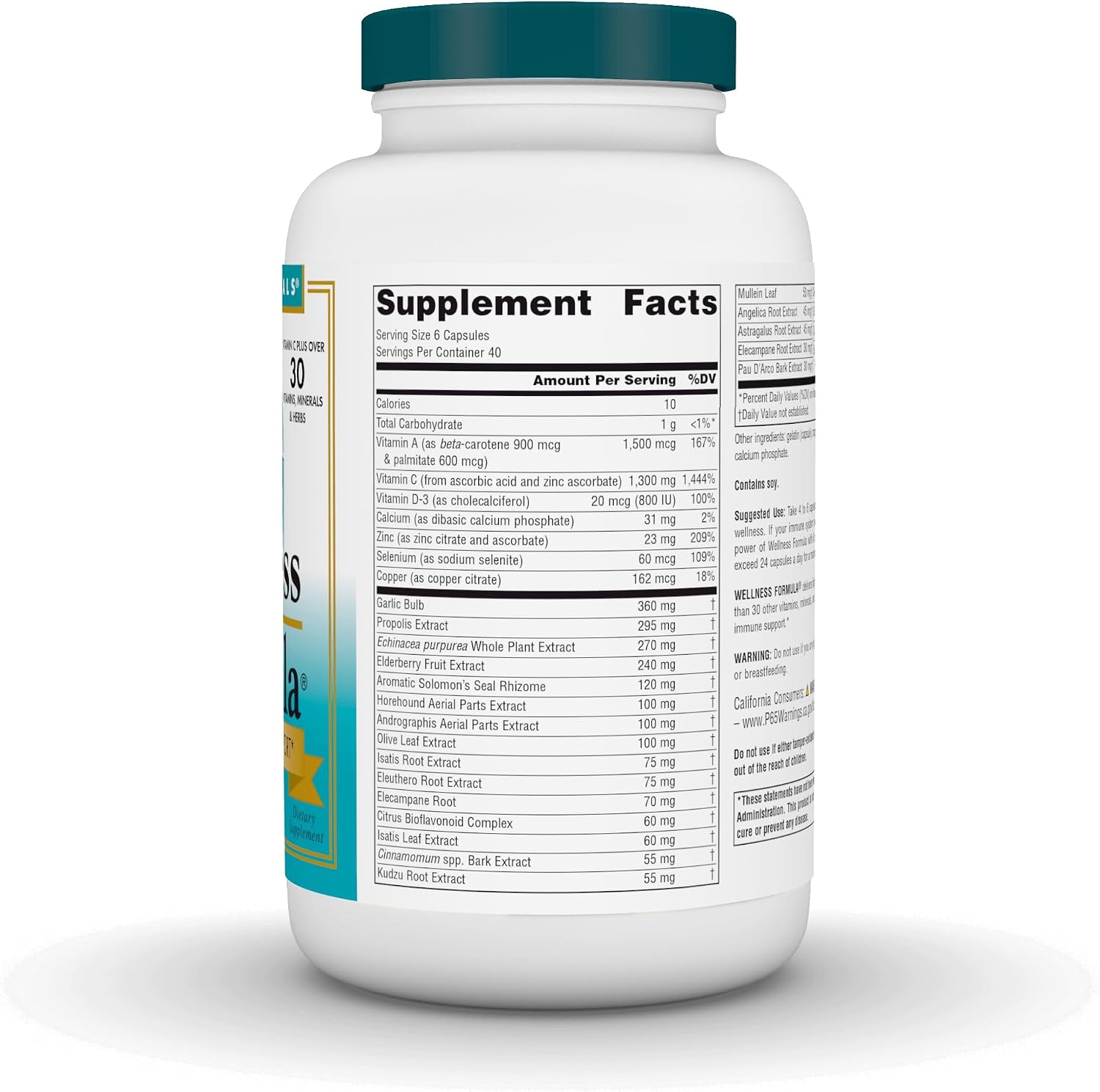 Source Naturals Wellness Formula – Fórmula de Defensa Inmunitaria Avanzada – 240 Cápsulas