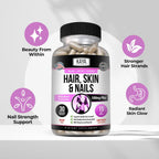 Kaya Naturals Cápsulas para Cabello, Piel y Uñas con Biotina - 30 Cápsulas